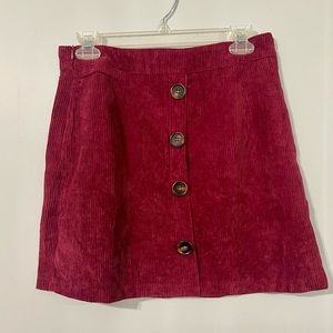 Burgundy corduroy skirt